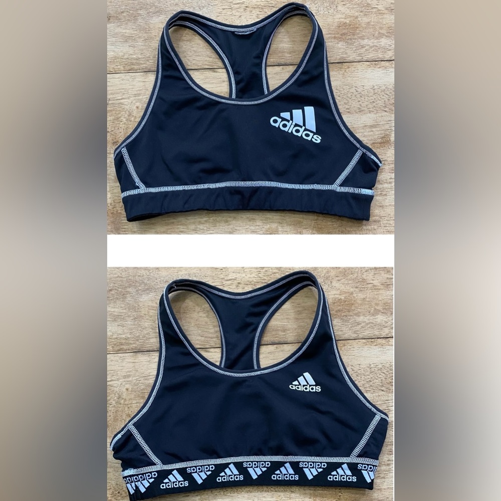 Adidas Women’s‎ (See Pics For Measurements) Reversible Black Logo Athletic Bra